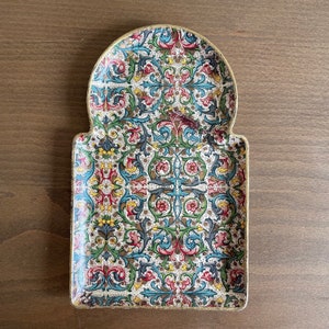 Vintage Japanese Alcohol Proof Floral Pattern Tray | Drink and Snack Tray | Cocktail