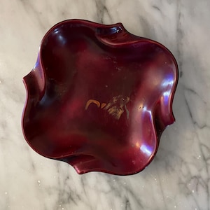 Vintage Japanese Red Trinket Ash Tray Dish