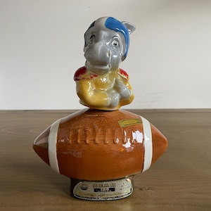 Vintage Jim Beam Political Donkey Football Whiskey Decanter