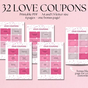 32 Love Coupon, Buoni San Valentino, Love Coupon, Regalo per lui, Regalo per marito, Regalo di anniversario, Buoni d'amore, Ultimo minuto, Fidanzata