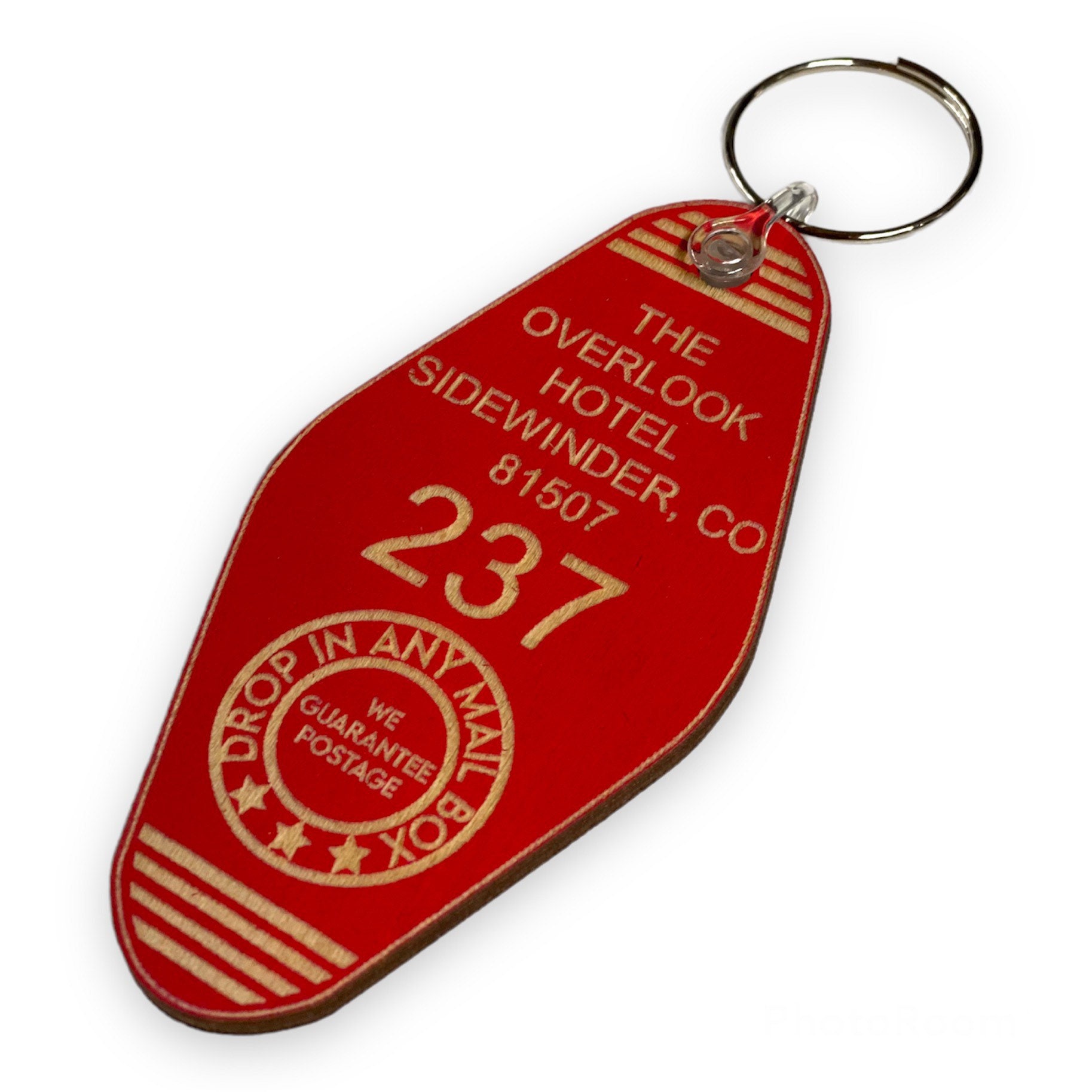 The Overlook Hotel Room 237 Kubrick Shining Motel Keyring Natural Birchwood