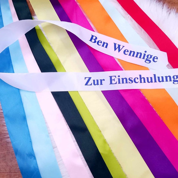 Schleifenband Schultüte personalisiert in verschiedenen Farben