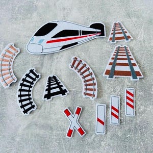 XXL ICE, Zug, Eisenbahn Bügelbild, gestickt Handmade