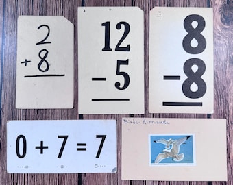 Juego de 5 tarjetas vintage: material efímero para diarios basura, scrapbooking y técnicas mixtas.