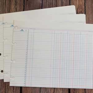 Vintage Ledger-pappersark - 30 cm x 23 cm tomma journalpapper, Ephemera