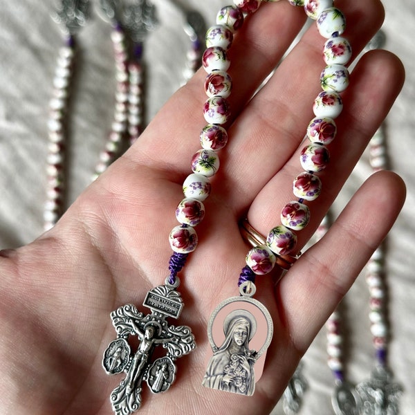 Little Flower Rosary | Chaplet of Saint Therese | Devotional | Prayer Beads | Handmade | Custom | Catholic Gift