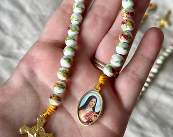 Little Flower Rosary | Chaplet of Saint Therese | Devotional | Prayer Beads | Handmade | Custom | Catholic Gift