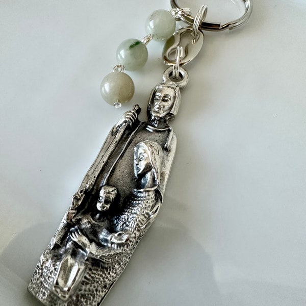 Holy Family Keychain | Three Hail Marys Devotion | Catholic Keychain and Accessory | Catholic Gift | Handmade