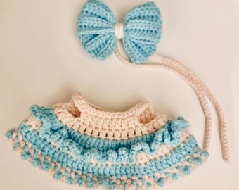 Crochet Doll Clothes Outfit | Crochet Handmade Dress Set for 15/17cm Labubu Dolls