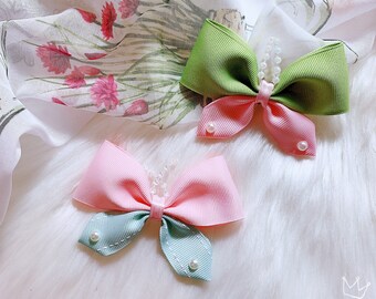 Two-color hair bow | butterfly bow | spring color hair accessories | bow for girls | side bow | ponytail bow | choose your colors