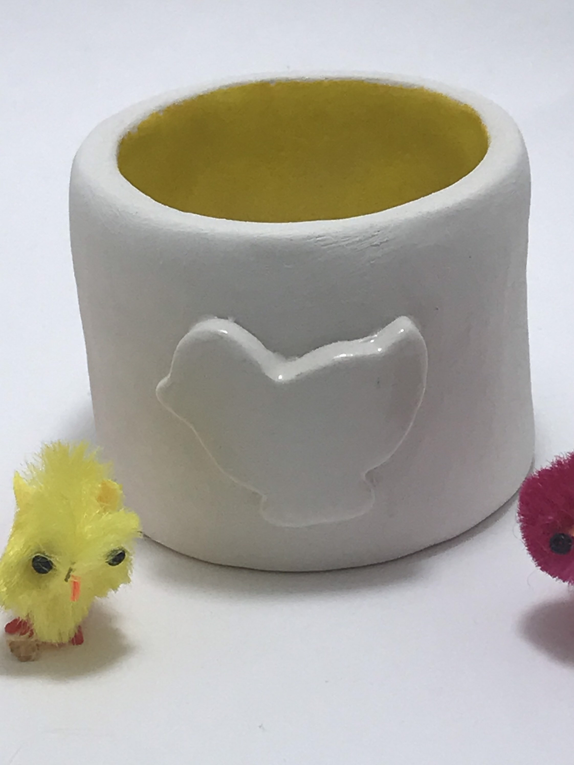 Easter themed tea light holder with a chicken. Etsy