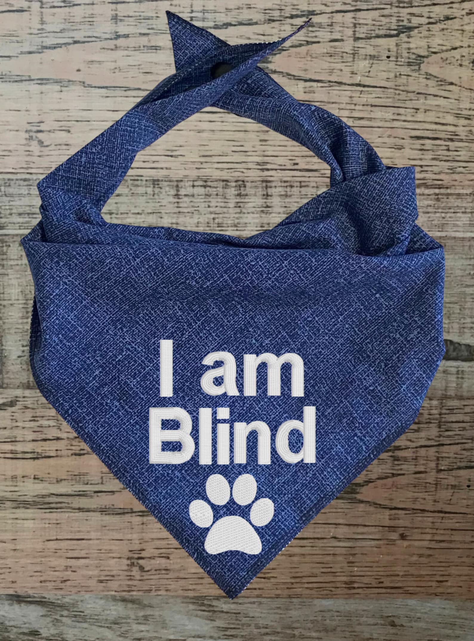 I am Blind Dog Bandana embroidered I am Blind dog scarf dog Etsy.de