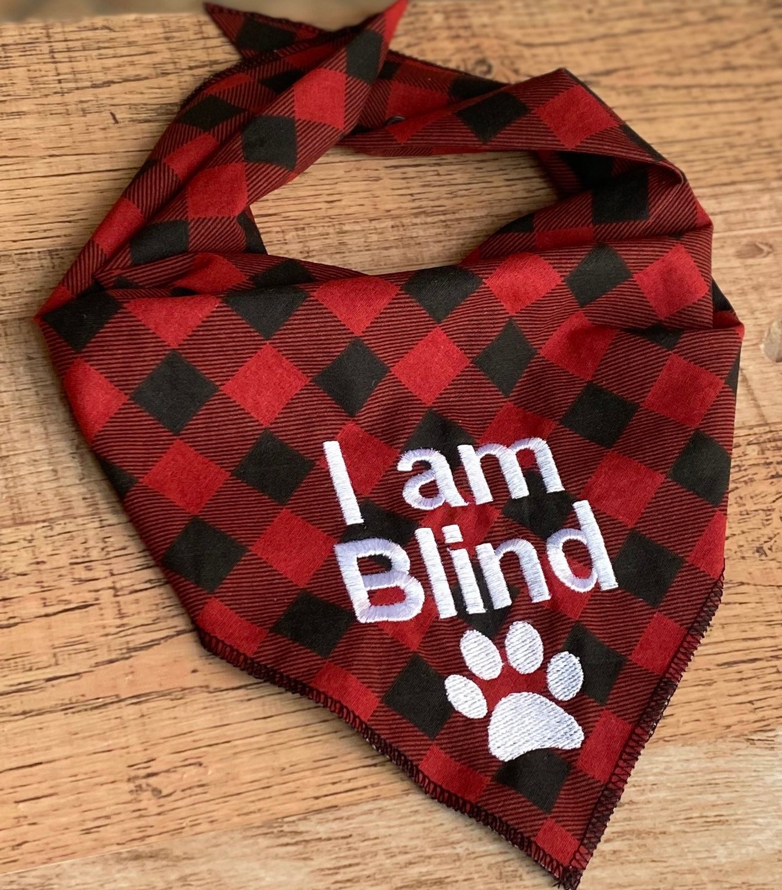I Am Blind Dog Bandana Embroidered Special Needs Dog Etsy