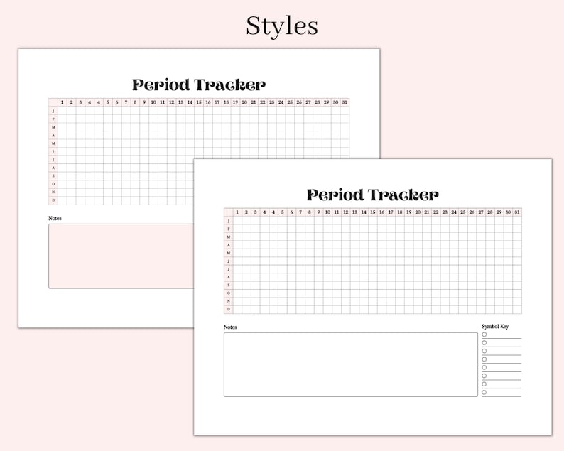 Yearly Paper Cycle Tracker | FREE Printable Period Tracker Bullet ...