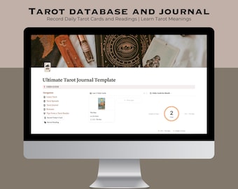 Modello di diario dei tarocchi Notion: promemoria, schemi, suggerimenti (download digitale)