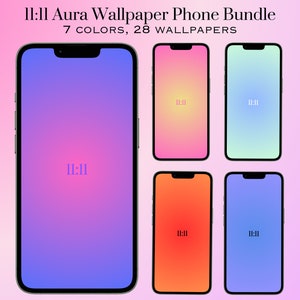 May include: A set of 7 colorful phone wallpapers featuring a gradient background and the text "11:11". The wallpapers are available in two sizes: 1080 x 1920 pixels and 1480 x 3200 pixels. The files are in PNG format.