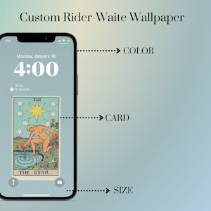 Fondo de pantalla personalizado para teléfono con cartas del Tarot. Pantalla de bloqueo personalizada de Rider-Waite. Fondo de pantalla de Witchy personalizado.