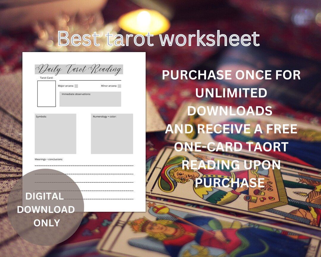 Blank Tarot Card Worksheet Printable. One Page General Tarot - Etsy