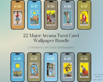 Rider-Waite Tarot Card Phone Wallpaper: Major Arcana Set (PNG Digital Download)