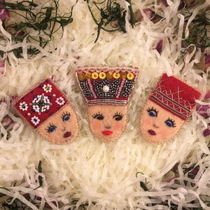 Latvian folk dancer brooch - Zemgale Kurzeme Latgale, made in Latvia, Latvian souvenir, Gift for her