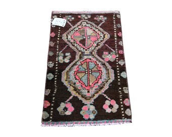 Handmade Doormat Kitchen Rug Faded Entry Small Rug Turkish Round Rug 2x2 Outdoor Rug Boho Rug Oushak Rug Bathroom Rug Moroccan Rug