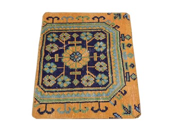 Handmade Doormat Kitchen Rug Faded Entry Small Rug Turkish Round Rug 2x2 Outdoor Rug Boho Rug Oushak Rug Bathroom Rug Moroccan Rug