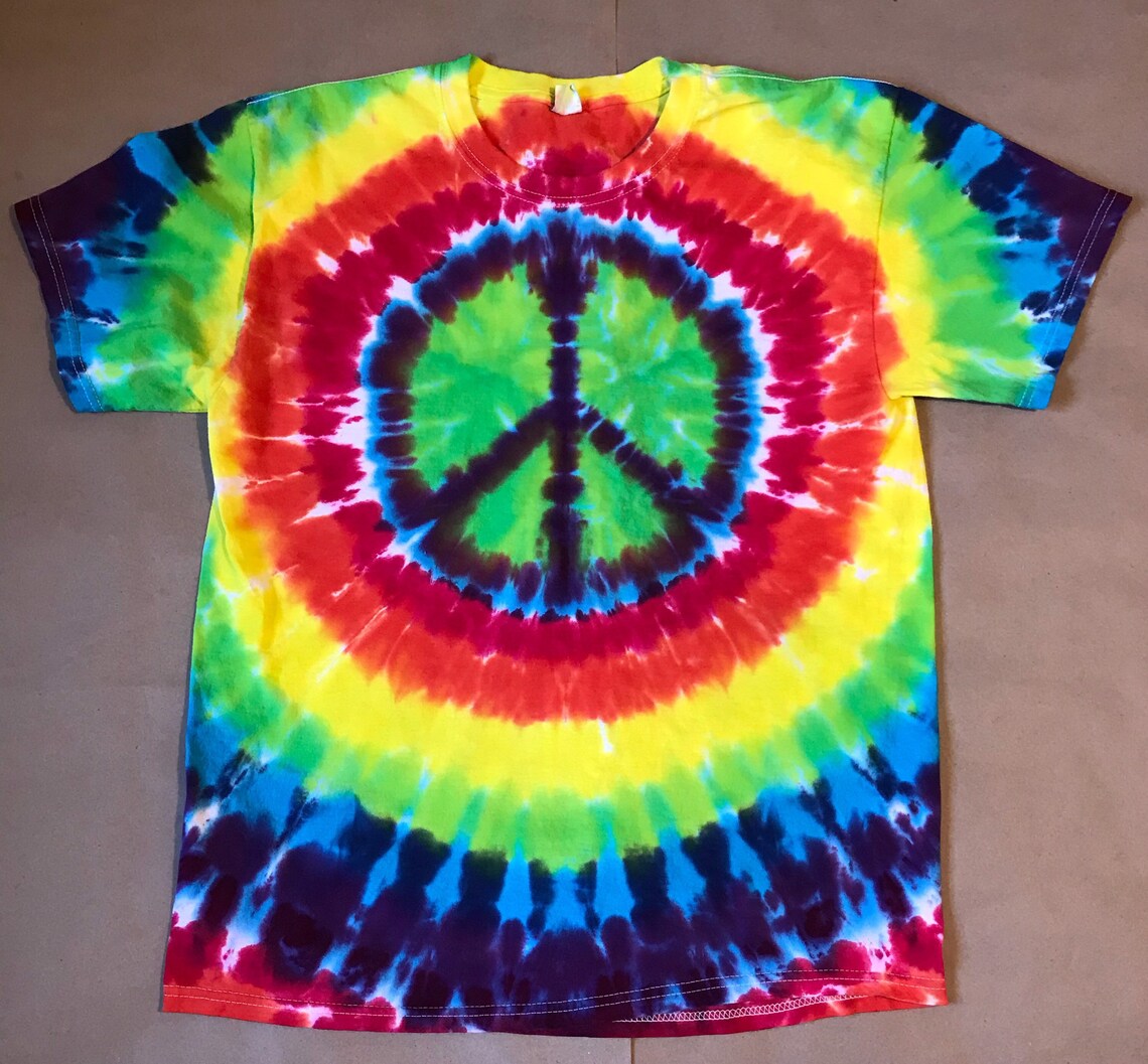 Adult Medium Peace Sign Tie Dye Tshirt Etsy