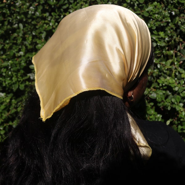 Yellow Satin Bandana w/ Matching Scrunchie