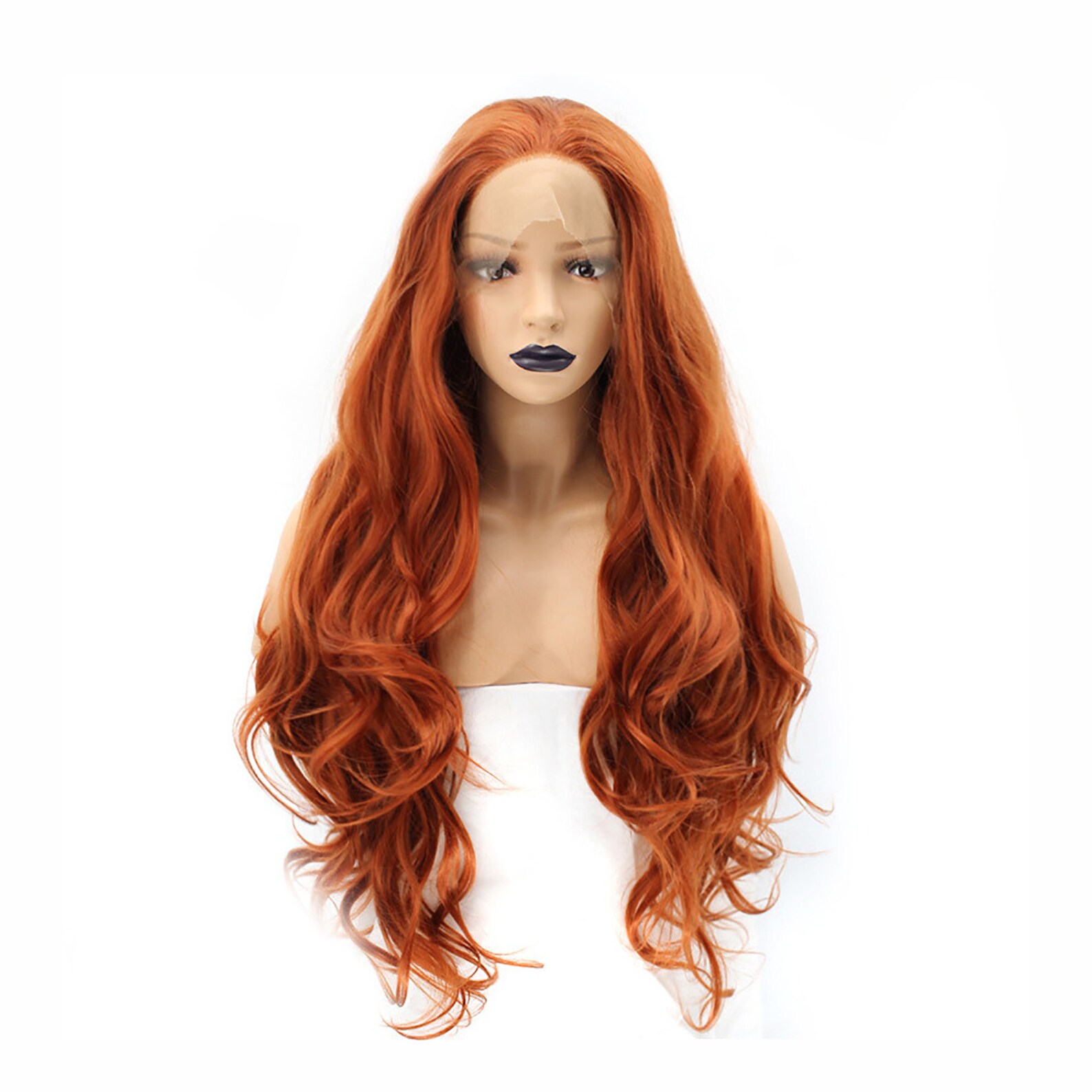 Orange Wig Lace Front Wig Fluorescent Wig Chemical Fiber Etsy