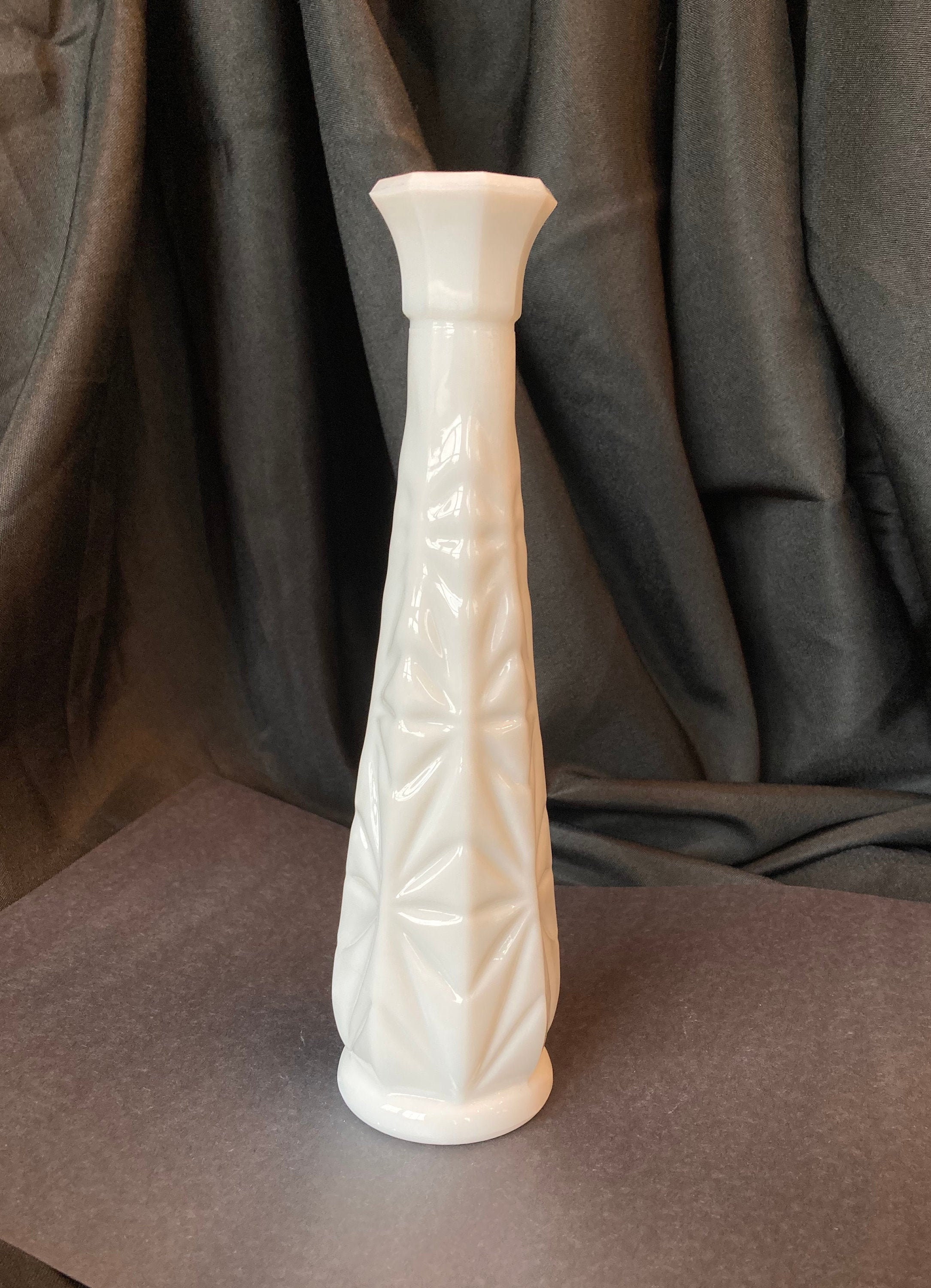Vintage Hoosier Milk Glass Bud Vase Etsy