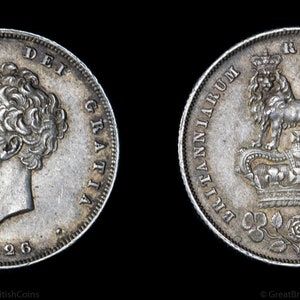 King George IV Silver Shilling Coin 1826
