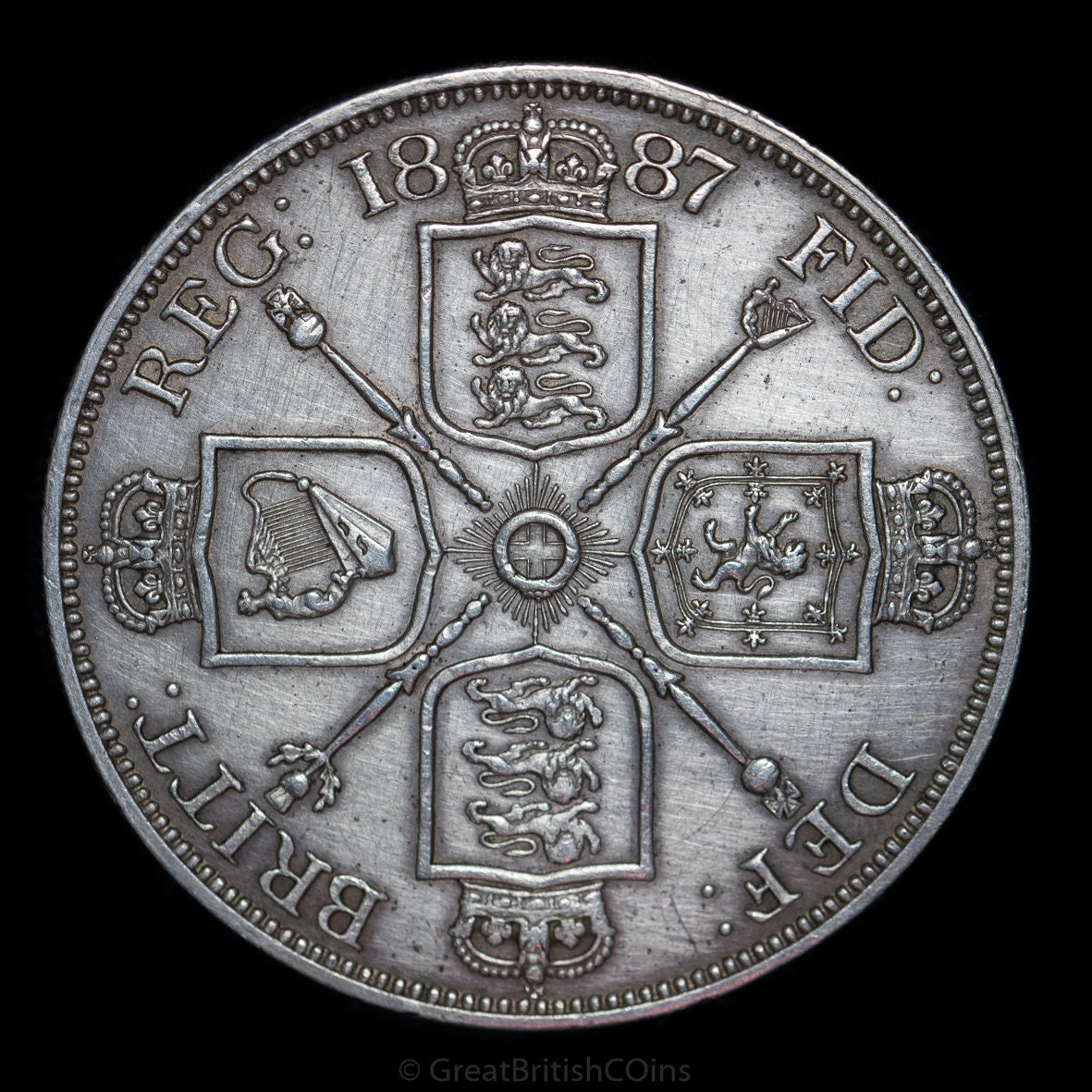 ヴィクトリア女王ダブルフローリン銀貨 1887年、ヴィクトリア
