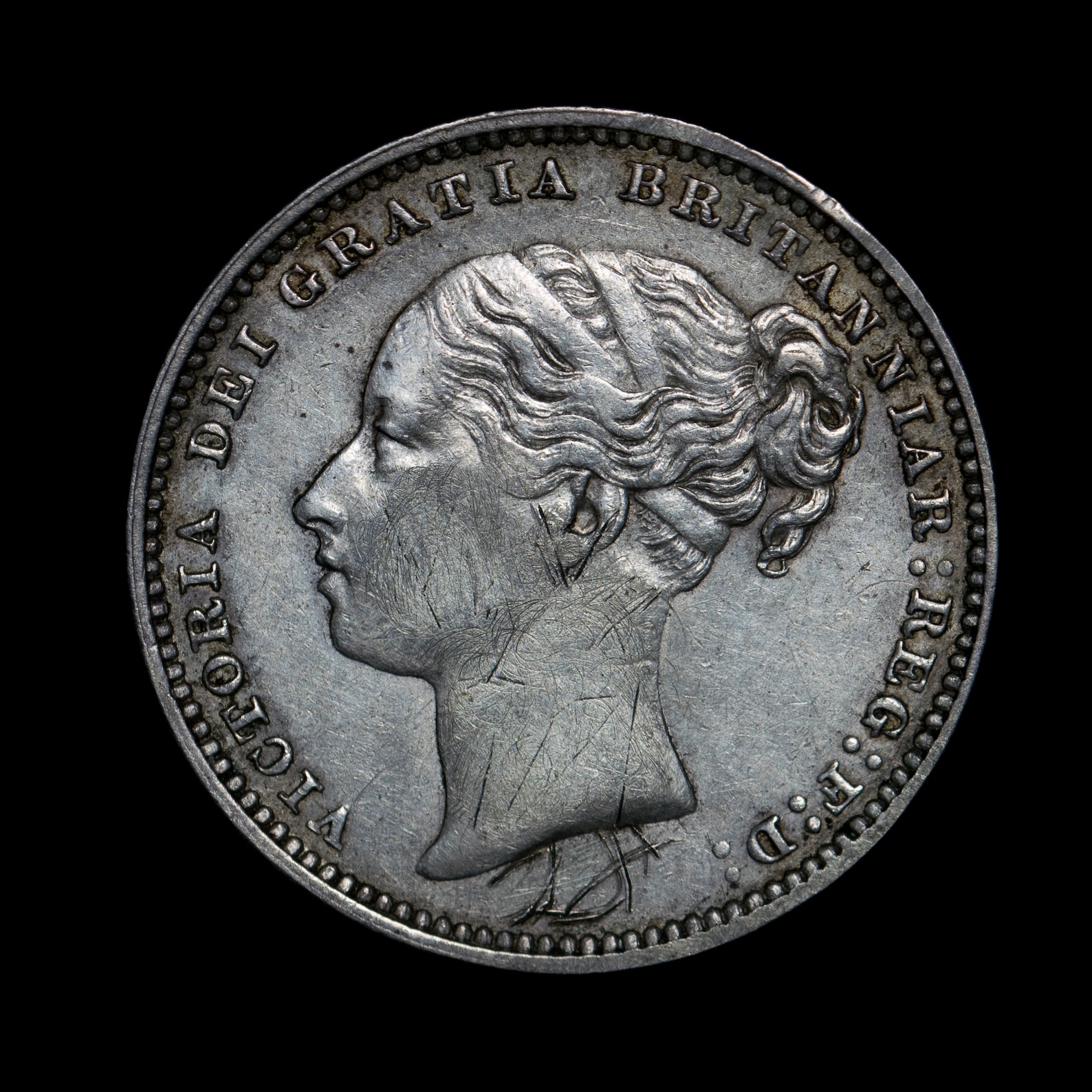 Queen Victoria Silver Shilling Coin 1881, Victorian, Antique British