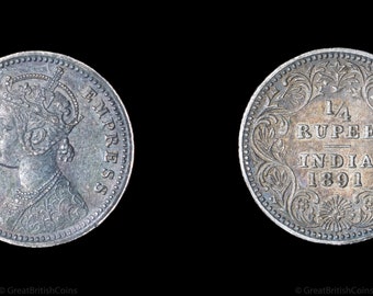 1880年 イギリス領インド ヴィクトリア女王 1ルピー銀貨 - Etsy 日本