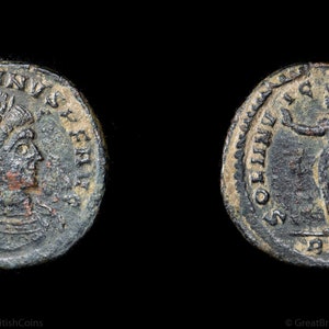 Roman Coin of Constantine, AE Follis Minted in Trier, Germany 310 - 313 AD , Ancient Coins, Unique Gifts