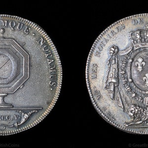 French 1805 Notaires de l&#39;Arrondissement de Lyon Silver Jeton