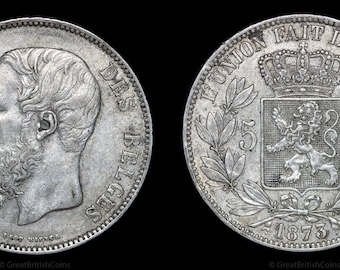 1873年 ベルギー レオポルド2世 大型5フラン銀貨 - Etsy 日本