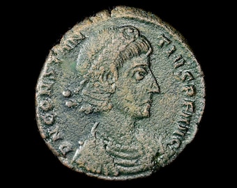 コンスタンティヌス 2 世ローマ硬貨、AE フォリス (西暦 337 ～ 361 年