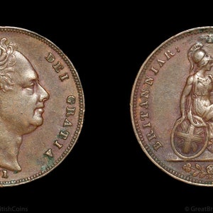 King William IV Copper Farthing Coin 1831