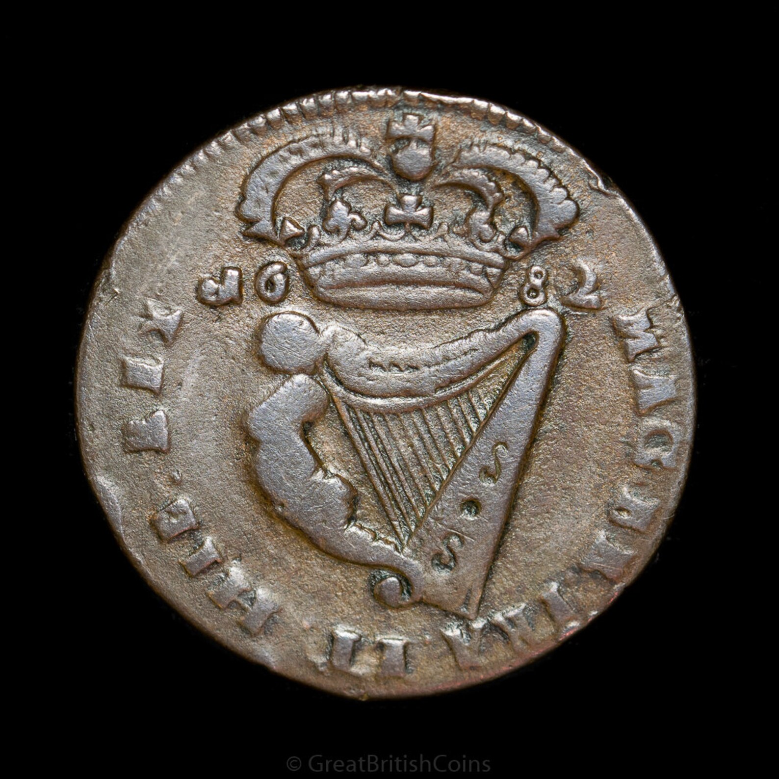 Very Rare Ireland Charles II Half Penny Coin 1682 Old Irish Etsy