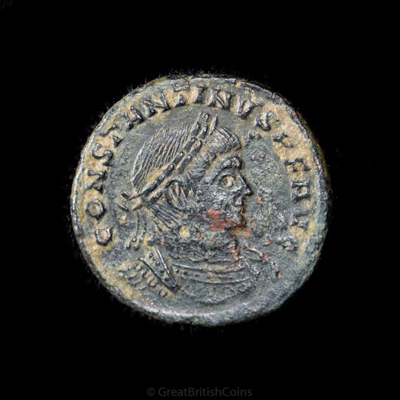 ローマのコイン AE follis コンスタンティヌス 2 世-A.D 317-340