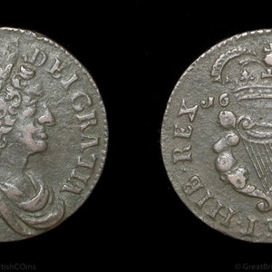 Ireland Charles II Half Penny Coin 1681, Old Irish Coins, Historical Gifts