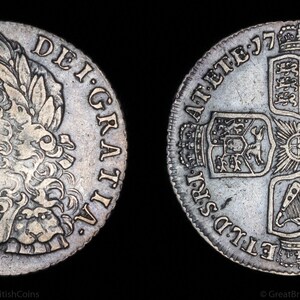 1758 King George II Silver Shilling Coin