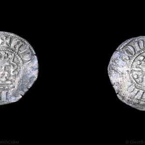 エドワード 3 世 1344 - 1351 ハンマー加工銀製ハーフペニー硬貨、中世の硬貨、英国の硬貨