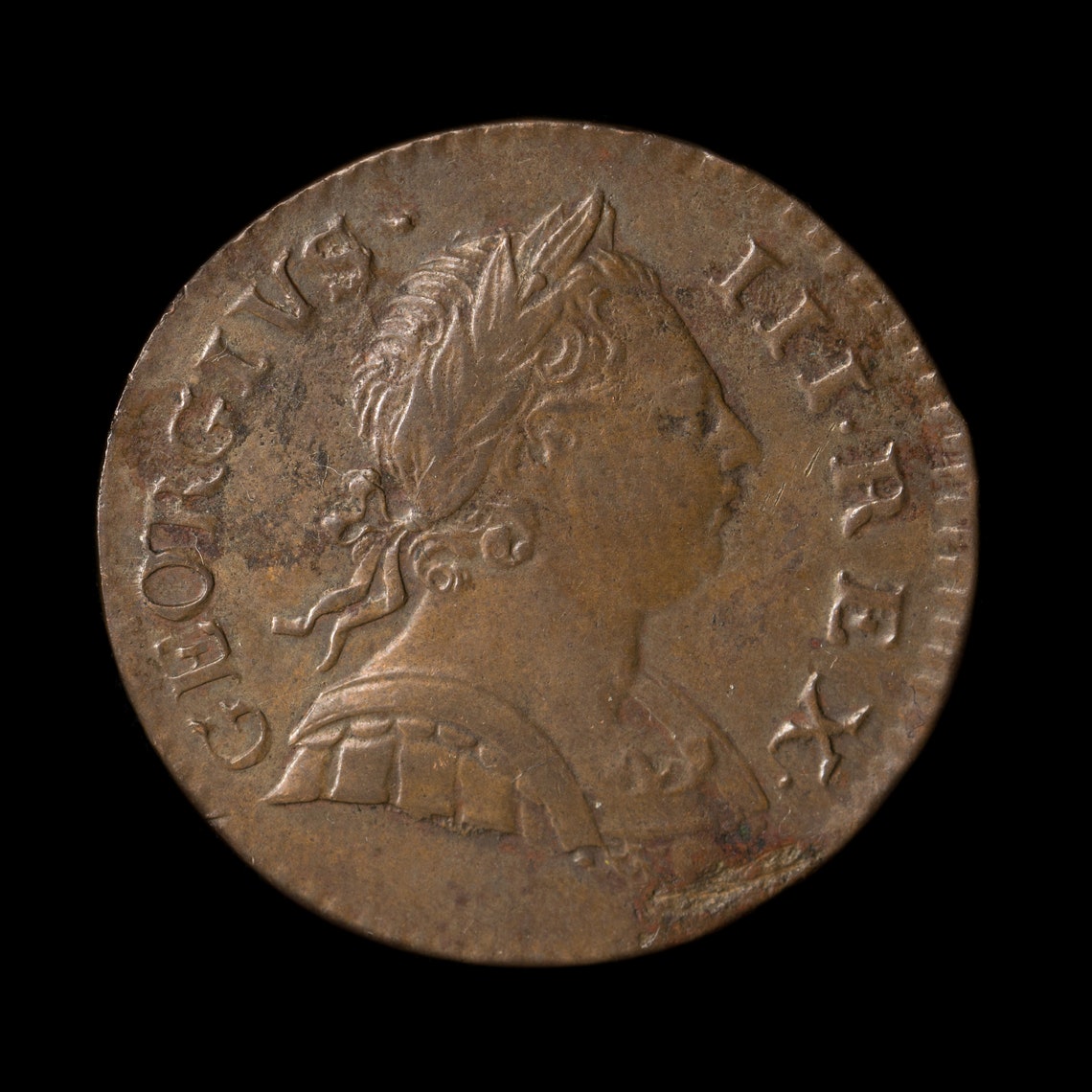 king-george-iii-copper-half-penny-coin-1773-british-coins-etsy