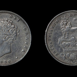 King George IV Silver Shilling Coin 1826