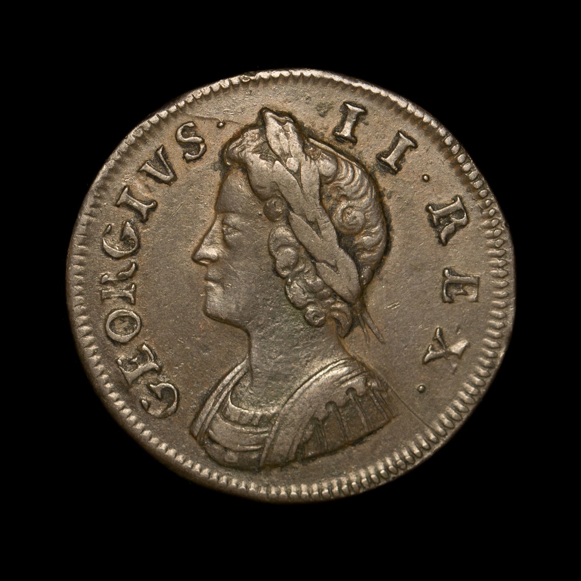 King II Copper Farthing Coin 1733, British Coins Etsy