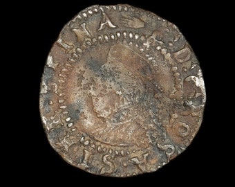 Tudor Hammered Coin, Elizabeth I Half Groat 1590 - 1592, Old British Coins