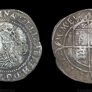 1567 Elizabeth I Silver Sixpence Tudor Hammered Coin Elizabethan