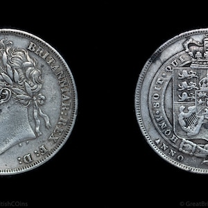 King George IV Silver Shilling Coin 1824